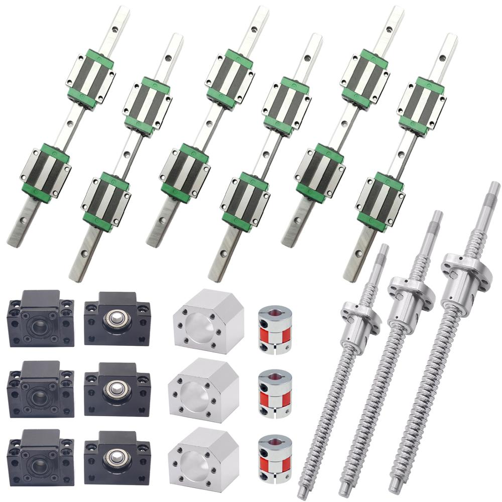 Hgr20 Linear Guide Rail Ballscrew Set - Square Linear Guide Sets HGR20-400/700/1000mm 3pc